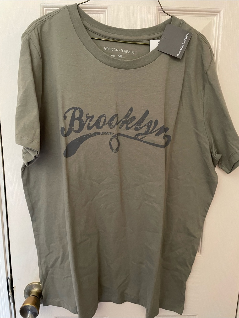 Grayson Threads Men's Brooklyn Graphic short sleeve Tee - Olive Green XXL NWT